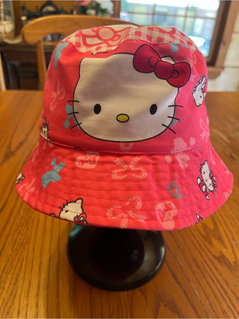 Hello Kitty Hot Pink Bucket Hat with Blue Accents